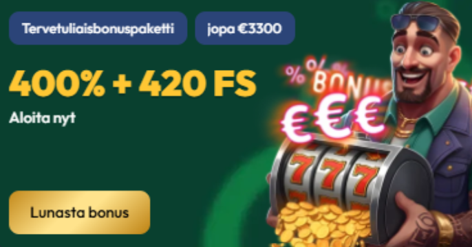 Gangsta Casino tervetulobanneri Suomelle